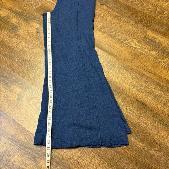 Free People FP Beach Knit Pants Flare Leg Womens Medium Blue Pull On Boho Hippie - Picture 9 of 10